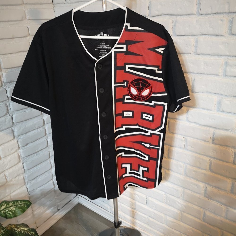 Marvel Spider-Man Miles Morales Men's Size Large Black Shirt